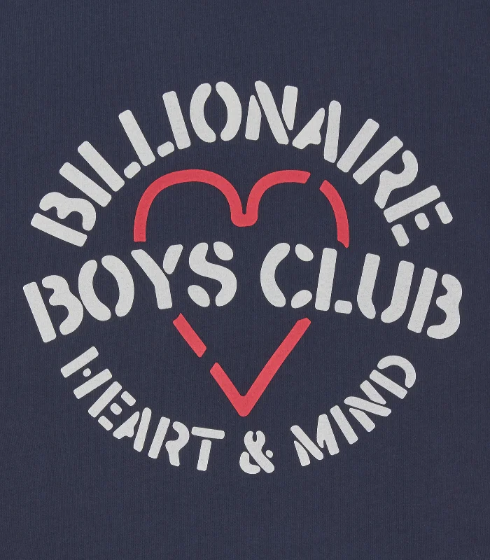 HEART & MIND STENCIL LOGO T-SHIRT - NAVY