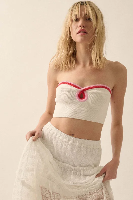 Heating Up Rib-Knit Keyhole Tube Top