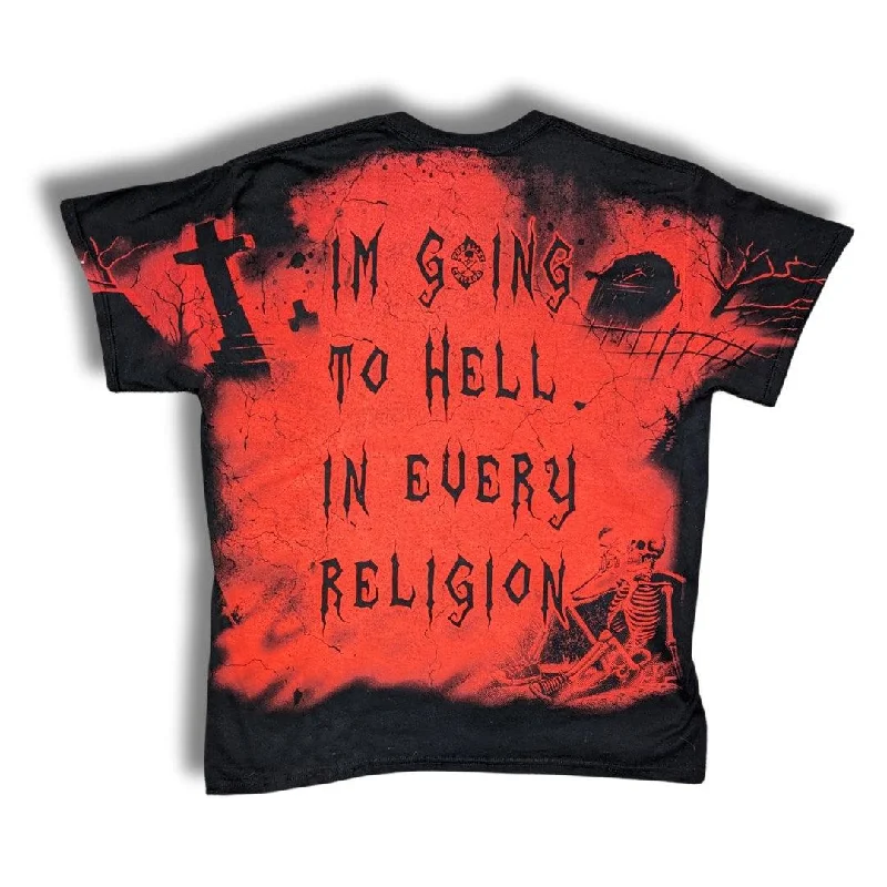 Huge Print Baphomet Going To Hell Tshirt