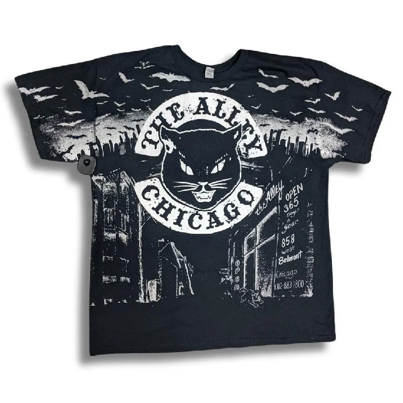 Huge Print Black Cat Alley Tshirt