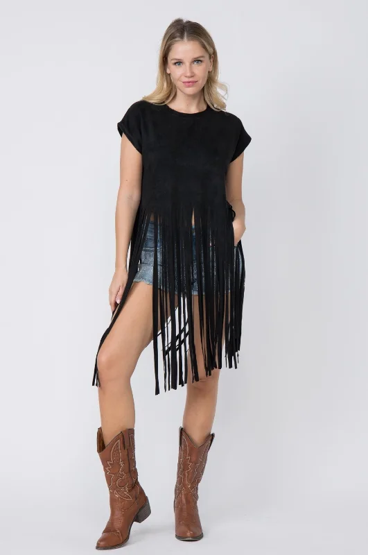 IM200S-8 Nashville Line Byron Fringe Short sleeveTop