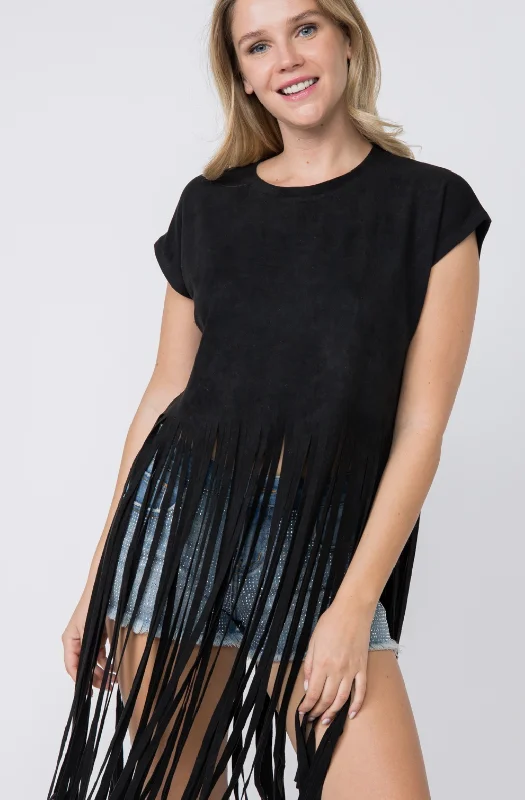 IM200S-8 Nashville Line Byron Fringe Short sleeveTop