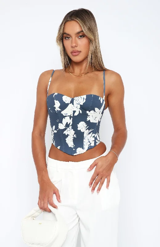 In The Morning Bustier Navy Rose