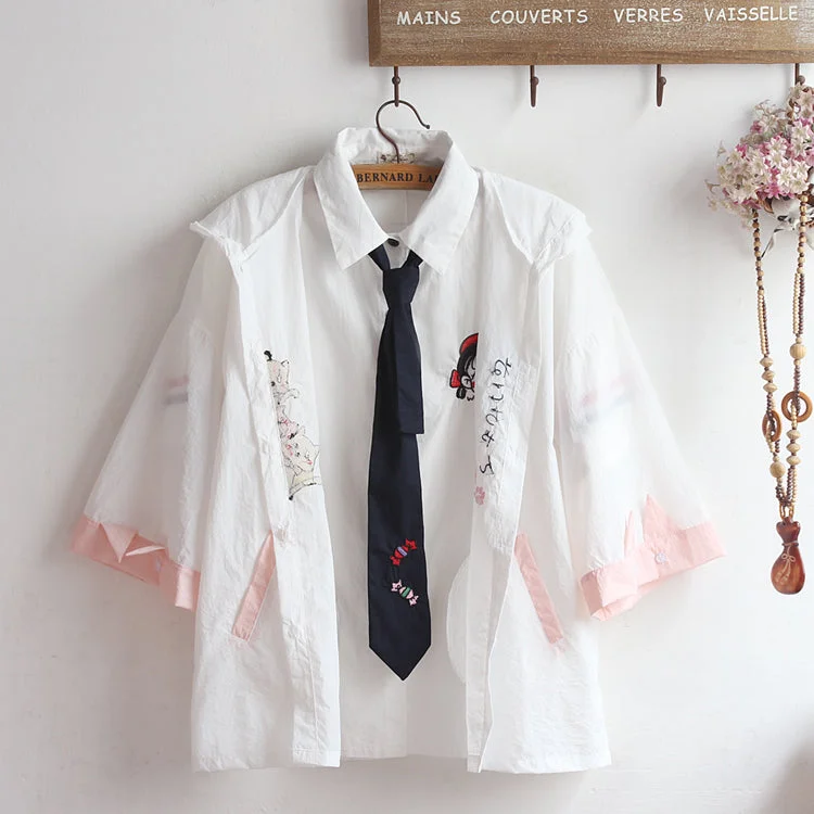 S / white coat + shirt A