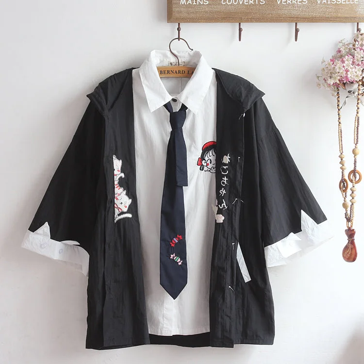 S / black coat + shirt A