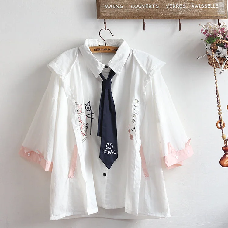 S / white coat + shirt B