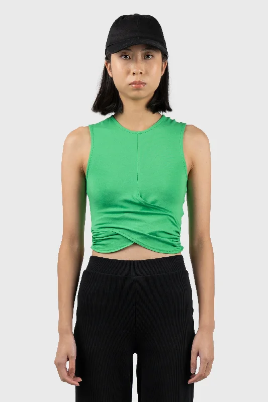 Wrap Detail Cropped Jersey Vest