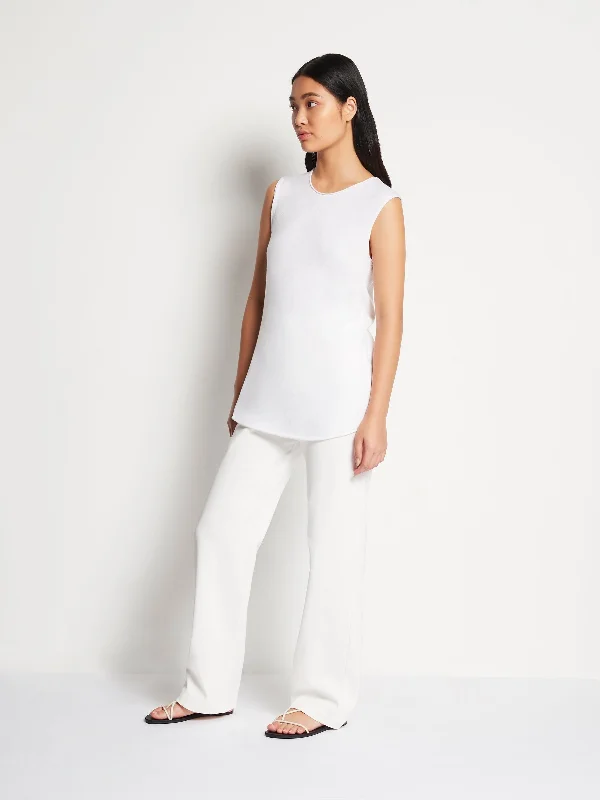 JHL Crew Tank (Fine Cotton Cashmere) White