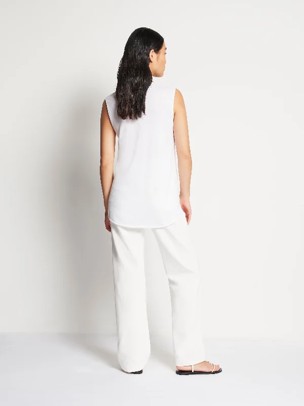 JHL Crew Tank (Fine Cotton Cashmere) White