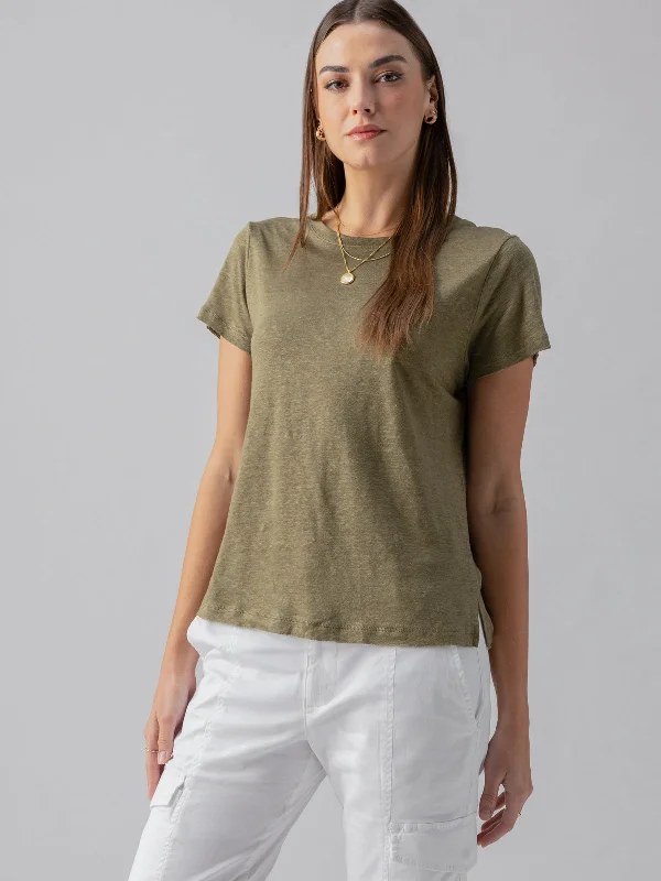 Linen Perfect Tee Burnt Olive