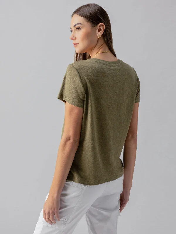 Linen Perfect Tee Burnt Olive