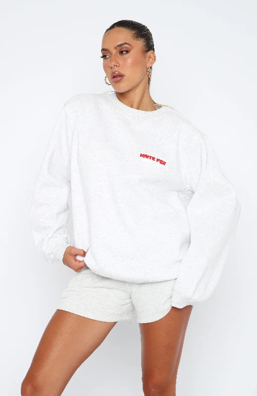 Love Club Oversized Sweater Grey Marle