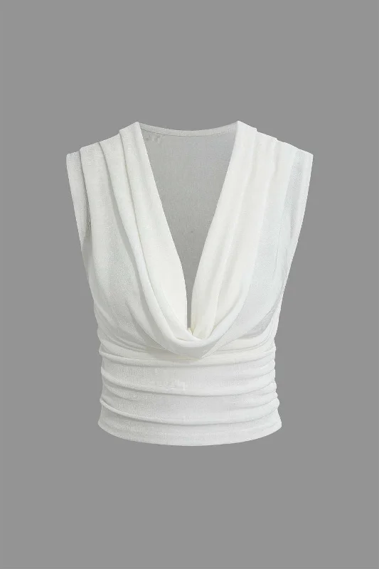 Cowl Neck Sleeveless Top