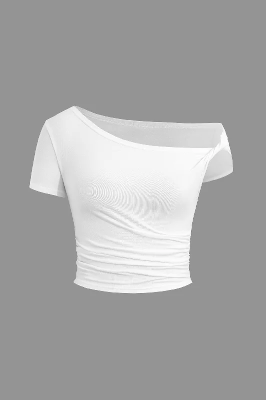 Solid Asymmetrical Twist Knot T-Shirt