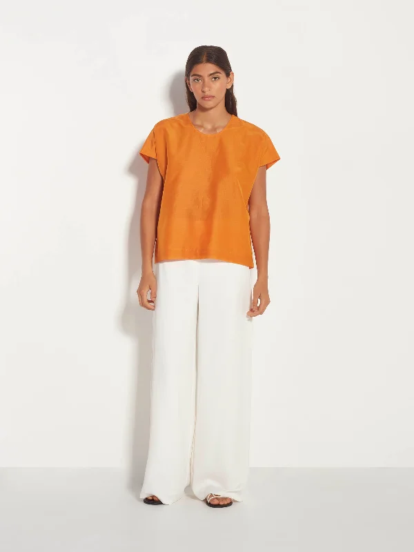 Mira Blouse (Cotton Silk) Tangerine