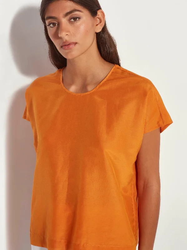 Mira Blouse (Cotton Silk) Tangerine