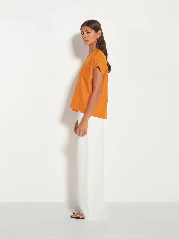 Mira Blouse (Cotton Silk) Tangerine