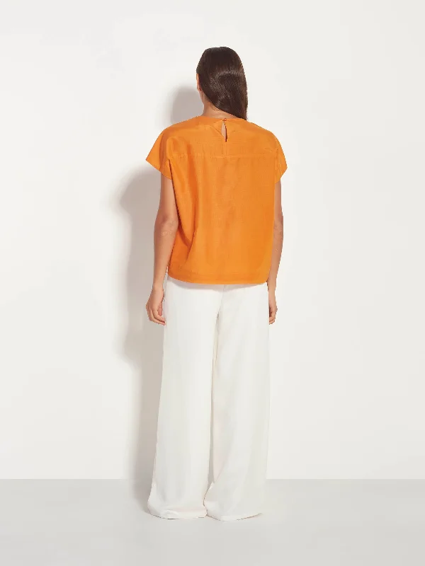 Mira Blouse (Cotton Silk) Tangerine