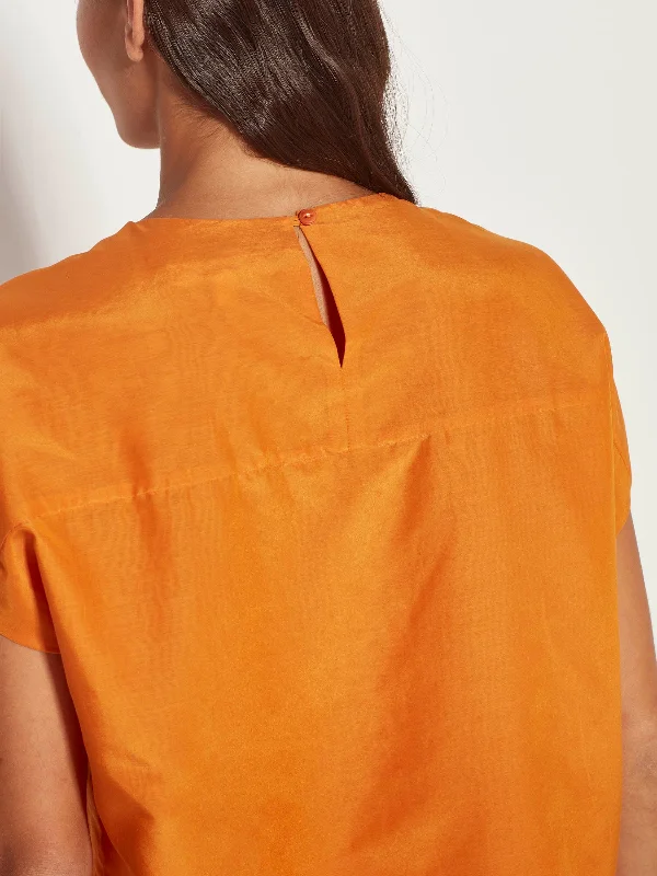 Mira Blouse (Cotton Silk) Tangerine