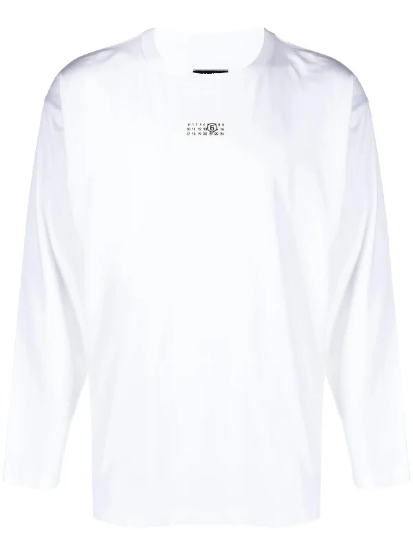 Numbers Motif-Patch Long-Sleeve T-Shirt