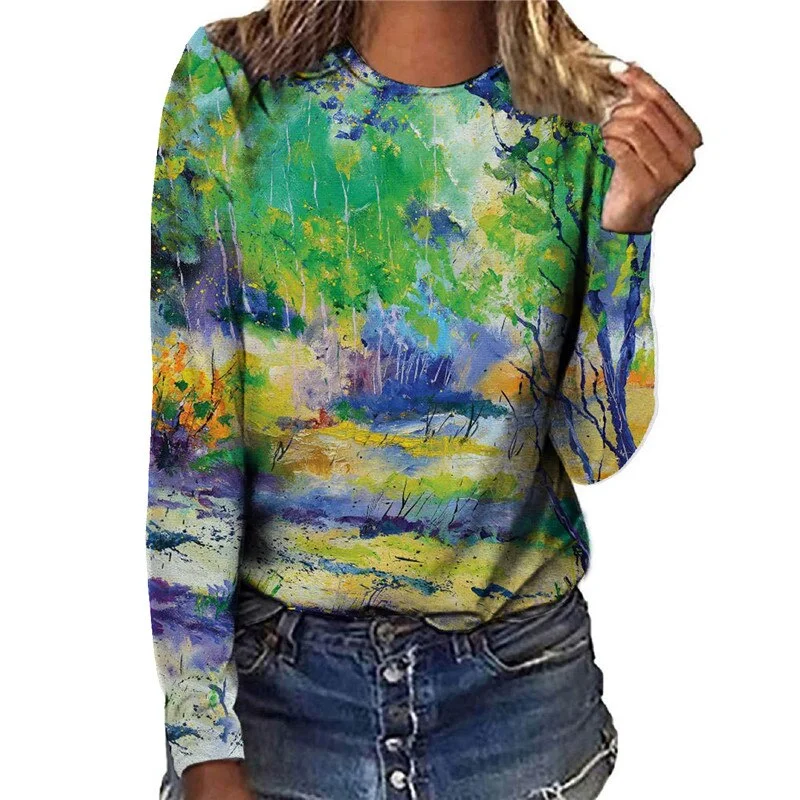 FashionSierra - Painting Natural Scenery T Shirts