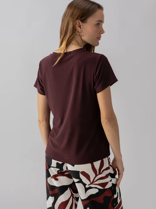 Perfect Mesh Tee Dark Cherry