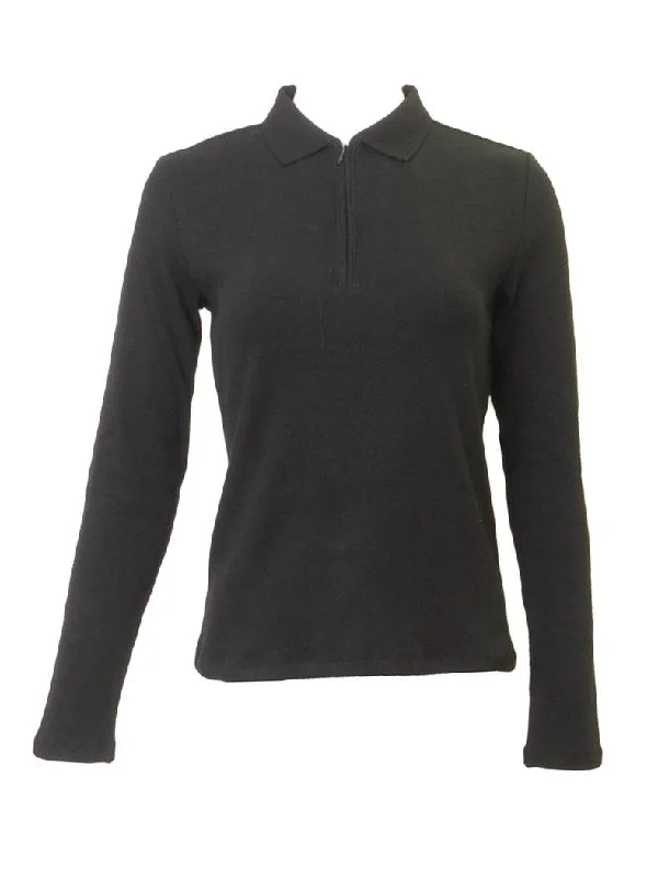 POCollar Quarter Zip Ribbed Top