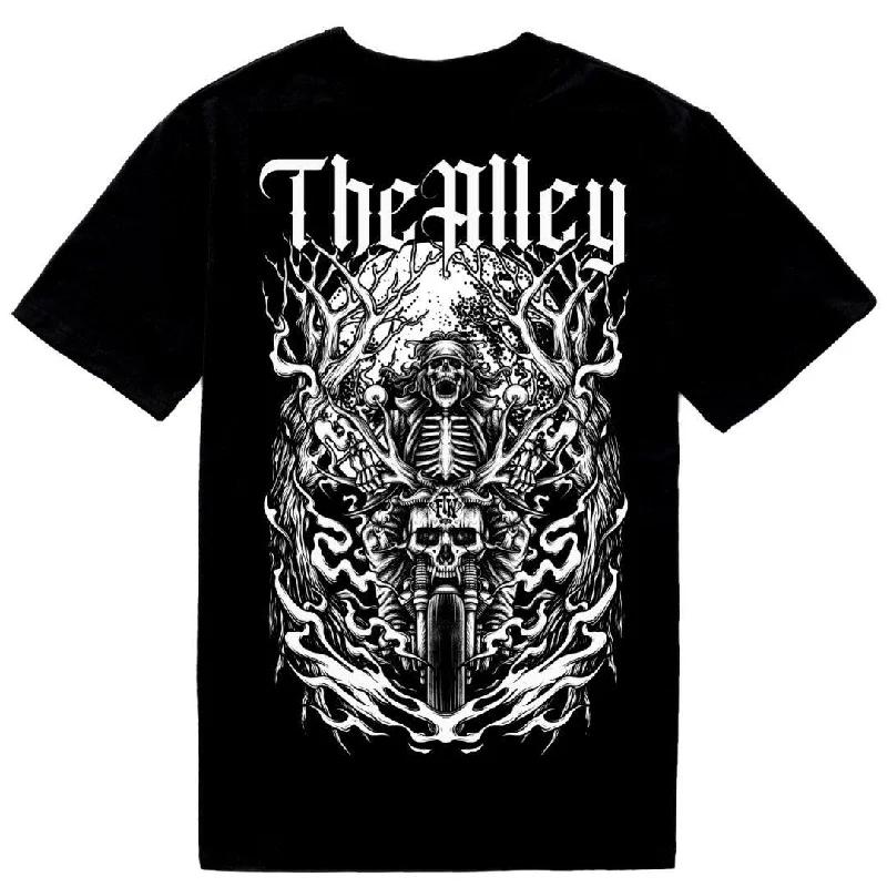 Skeleton Riding Skull Motorcycle Tshirt