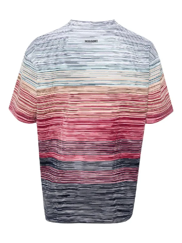 Slub-Pattern Cotton T-Shirt