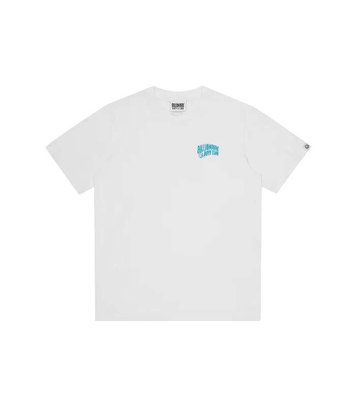 SMALL ARCH LOGO T-SHIRT - WHITE/BLUE LOGO