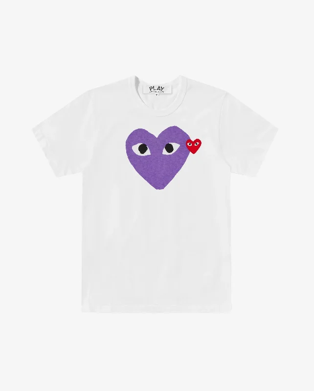 T106 UNISEX BIG PURPLE HEART T-SHIRT / WHITE