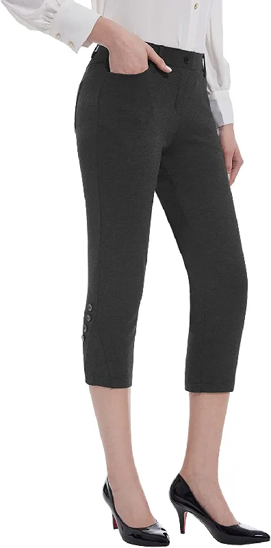 FashionSierra - Tapata Capri for Women Crop Dress Pants Business Casual