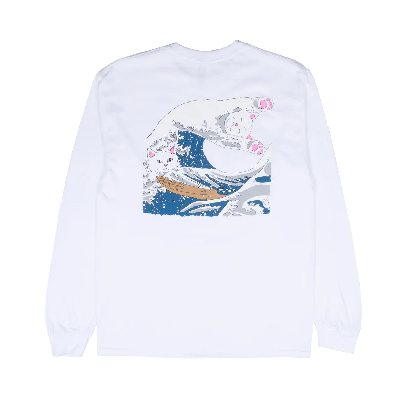 The Great Wave Of Nerm Long Sleeve (White)