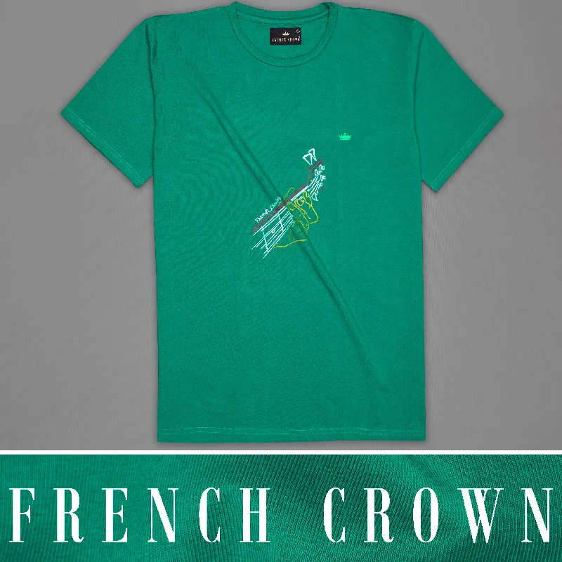 Tropical Green Hand Painted Premium Cotton T-shirt