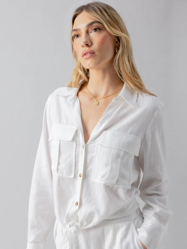 Utility Pocket Shirt White