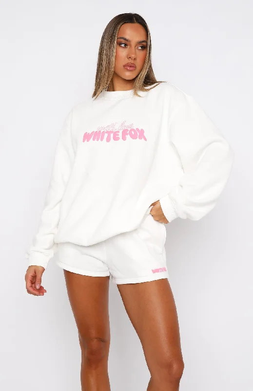 With Love Forever Oversized Sweater White