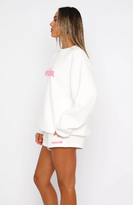 With Love Forever Oversized Sweater White