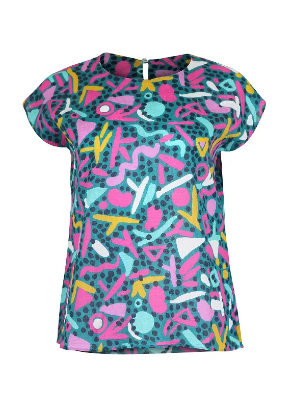 Wonderland Tee Turquoise in Seersucker