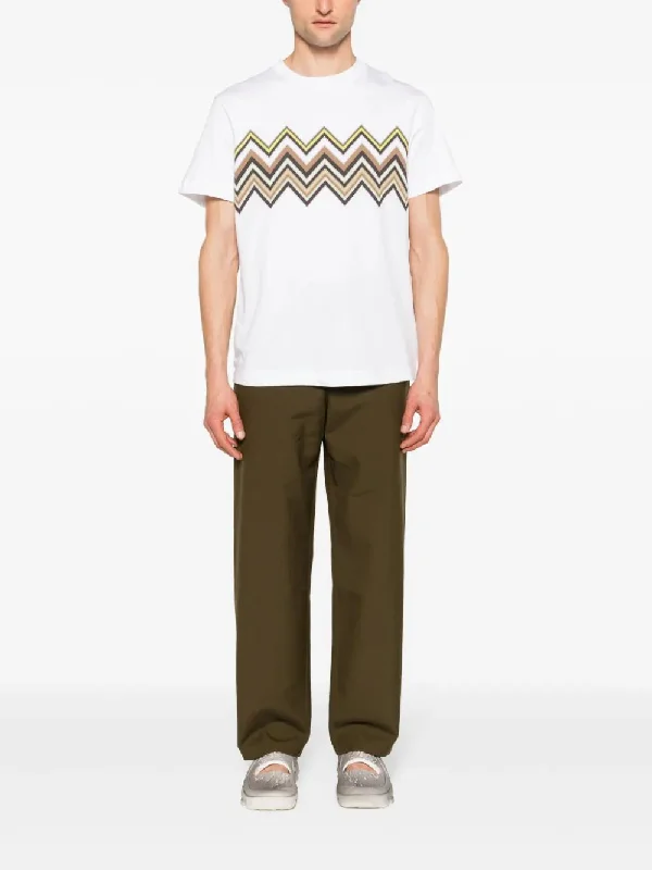 Zigzag-Print Cotton T-Shirt