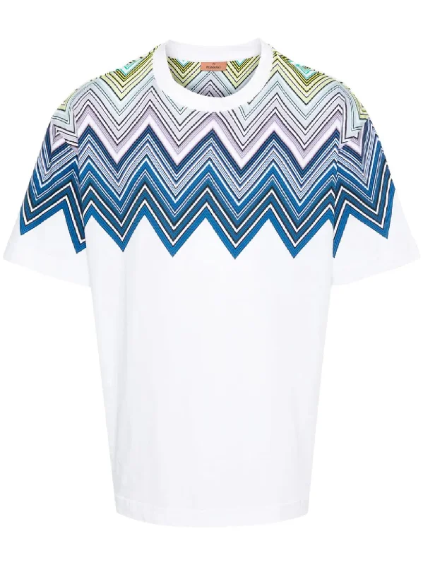 Zigzag-Print Cotton T-Shirt