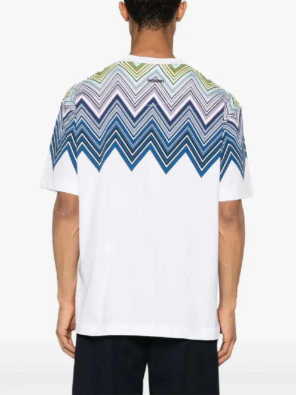 Zigzag-Print Cotton T-Shirt